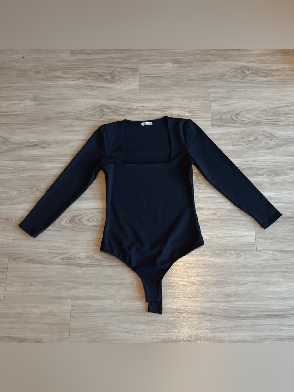 Free People Black Squreneck Bodysuit